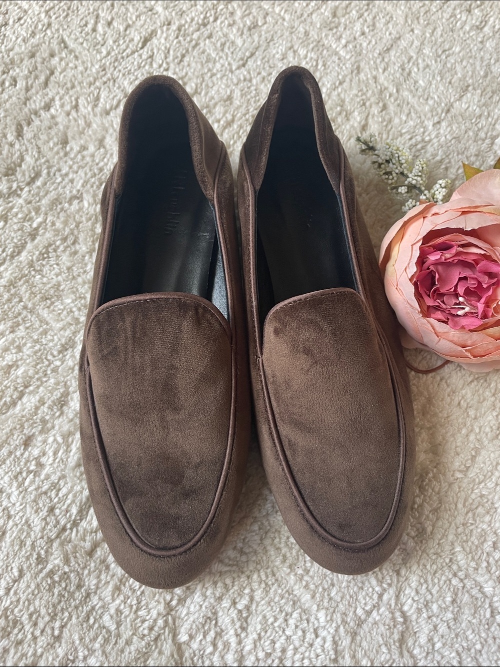J. McLaughlin Luna Brown Velvet Slip On Loafers